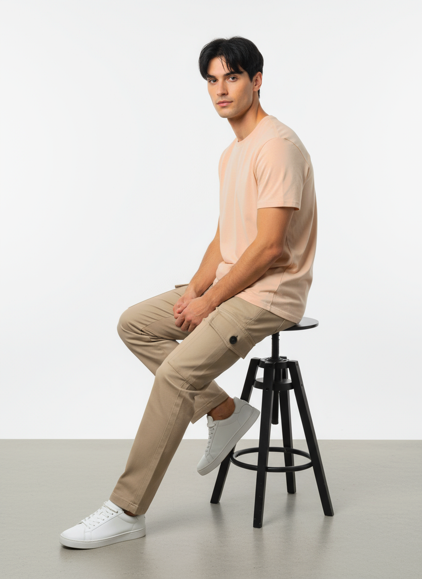 Unisex Natural Dye Solid Tee Peach