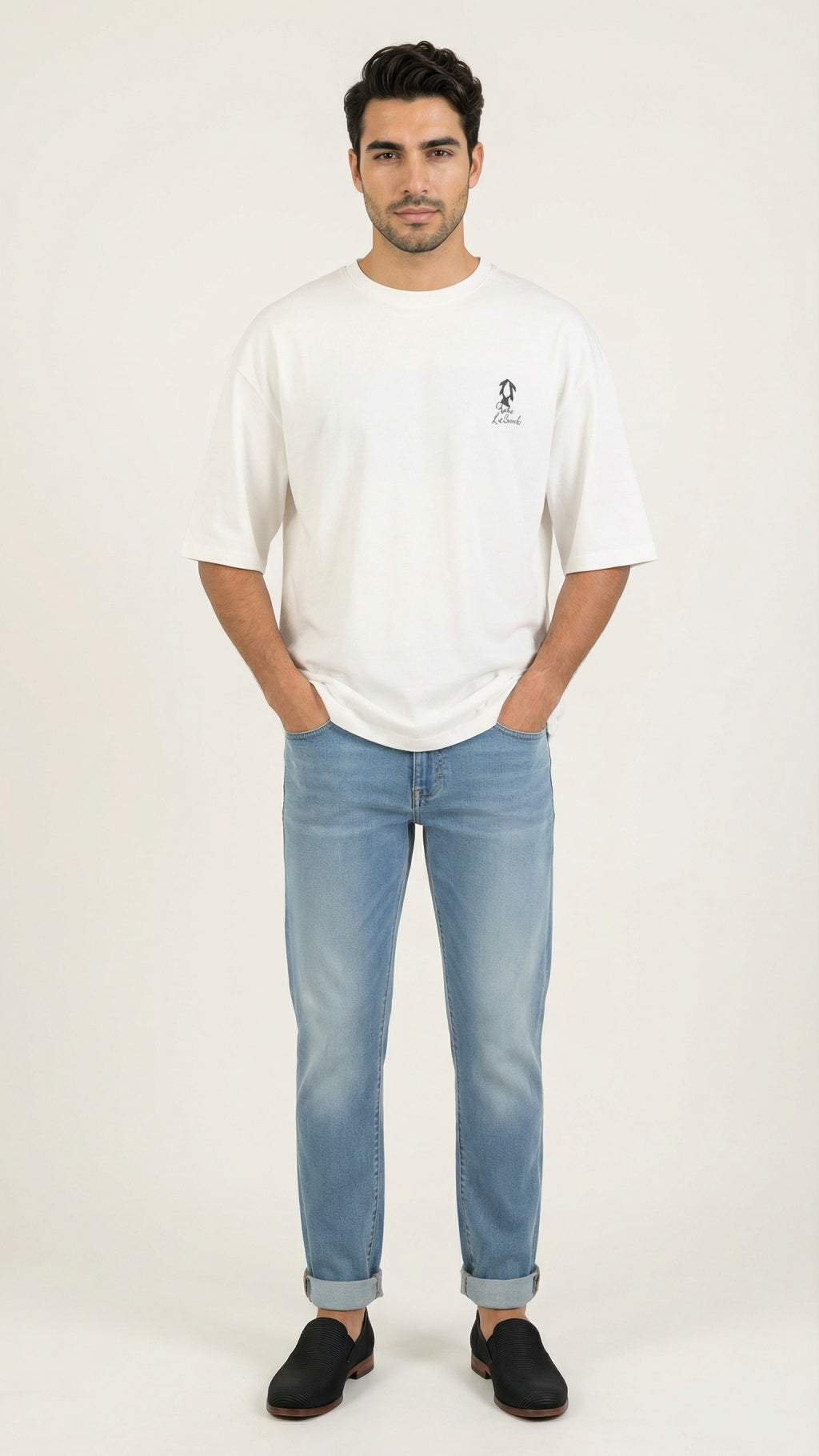Unisex Sohrai big fish Tee Off White