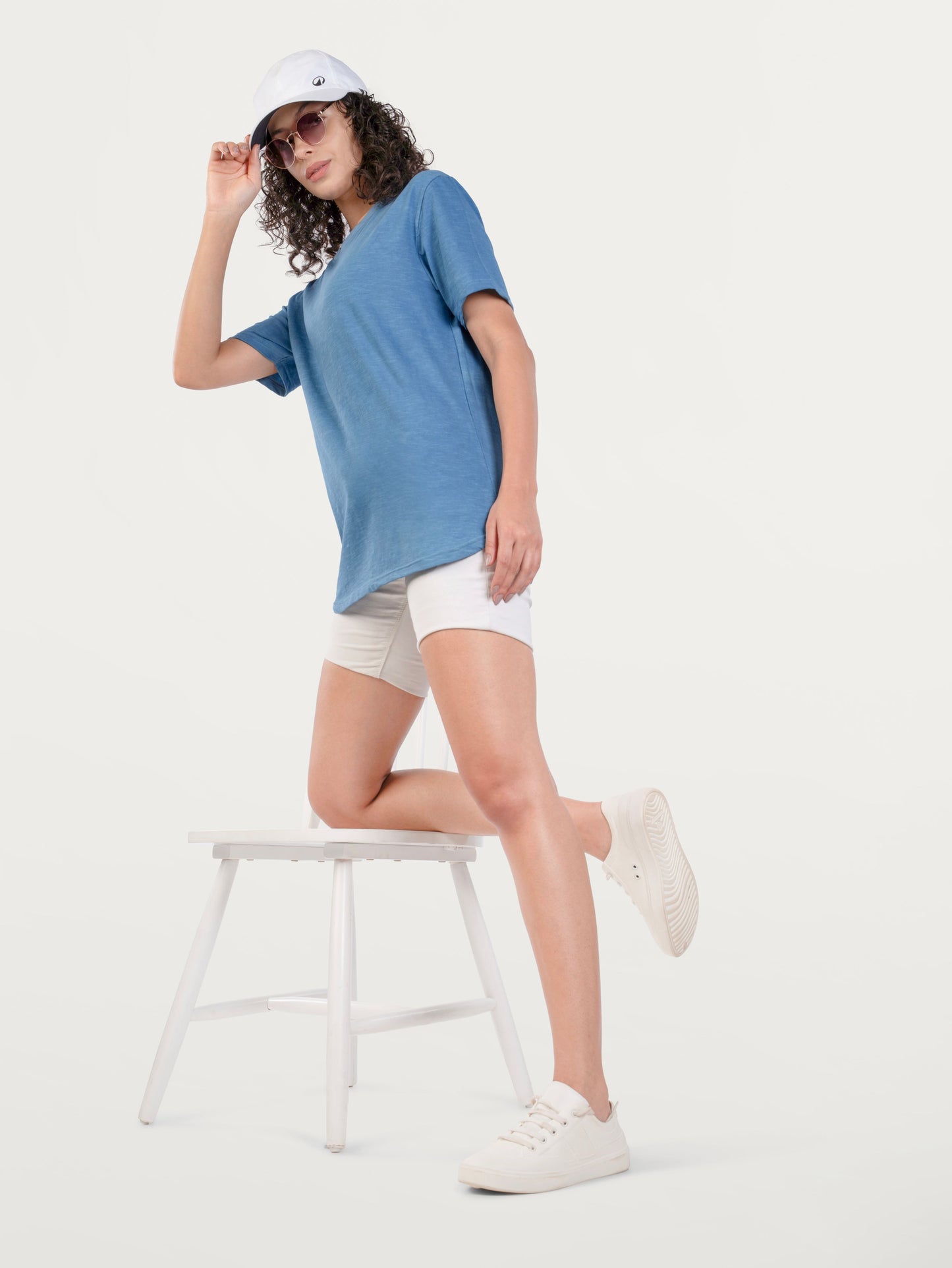 Unisex Natural Dye Solid Tee Ink Blue