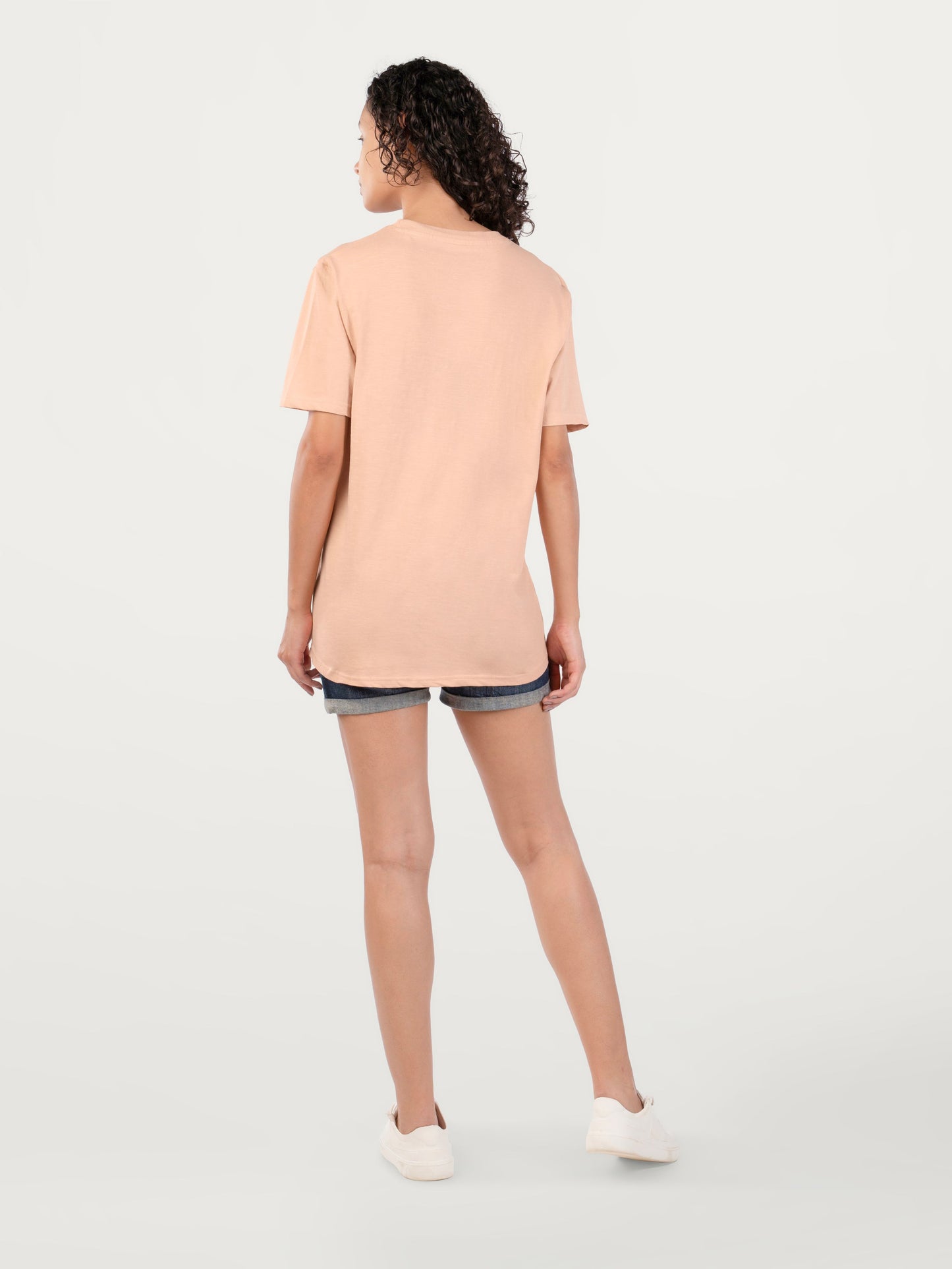 Unisex Natural Dye Solid Tee Peach