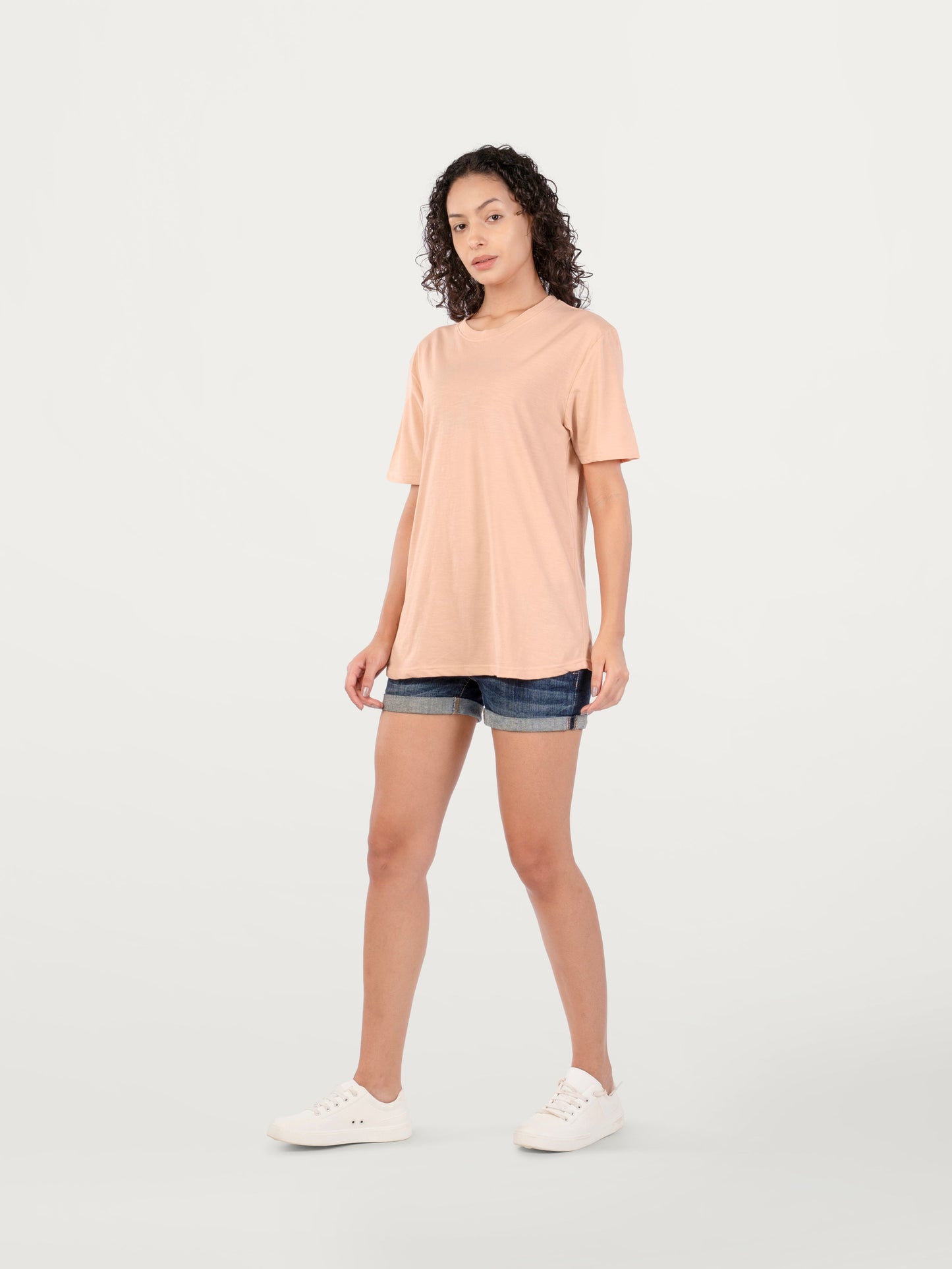 Unisex Natural Dye Solid Tee Peach