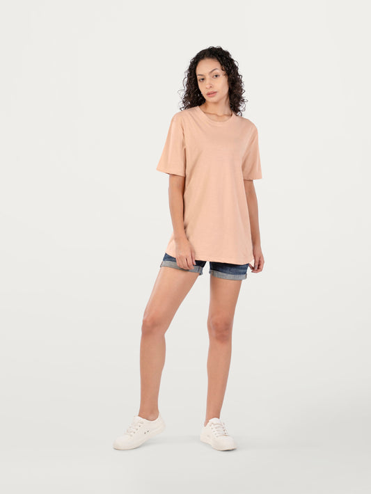 Unisex Natural Dye Solid Tee Peach