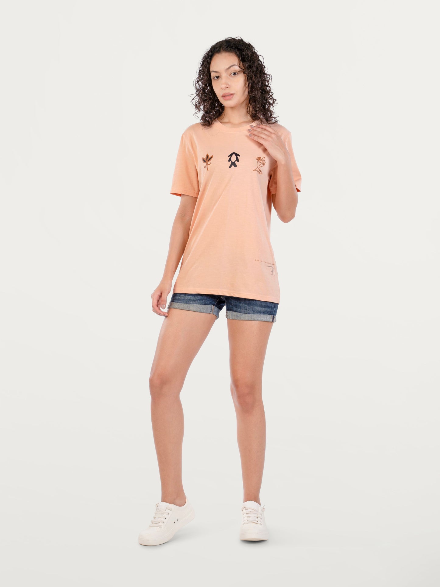 Unisex Natural Dye Sohrai Motifs Tee Peach