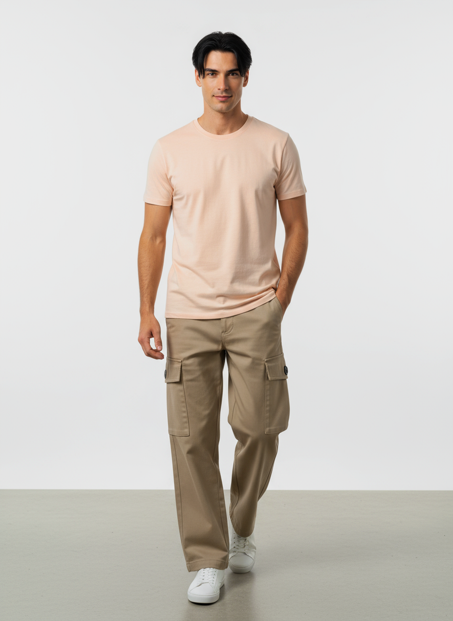 Unisex Natural Dye Solid Tee Peach