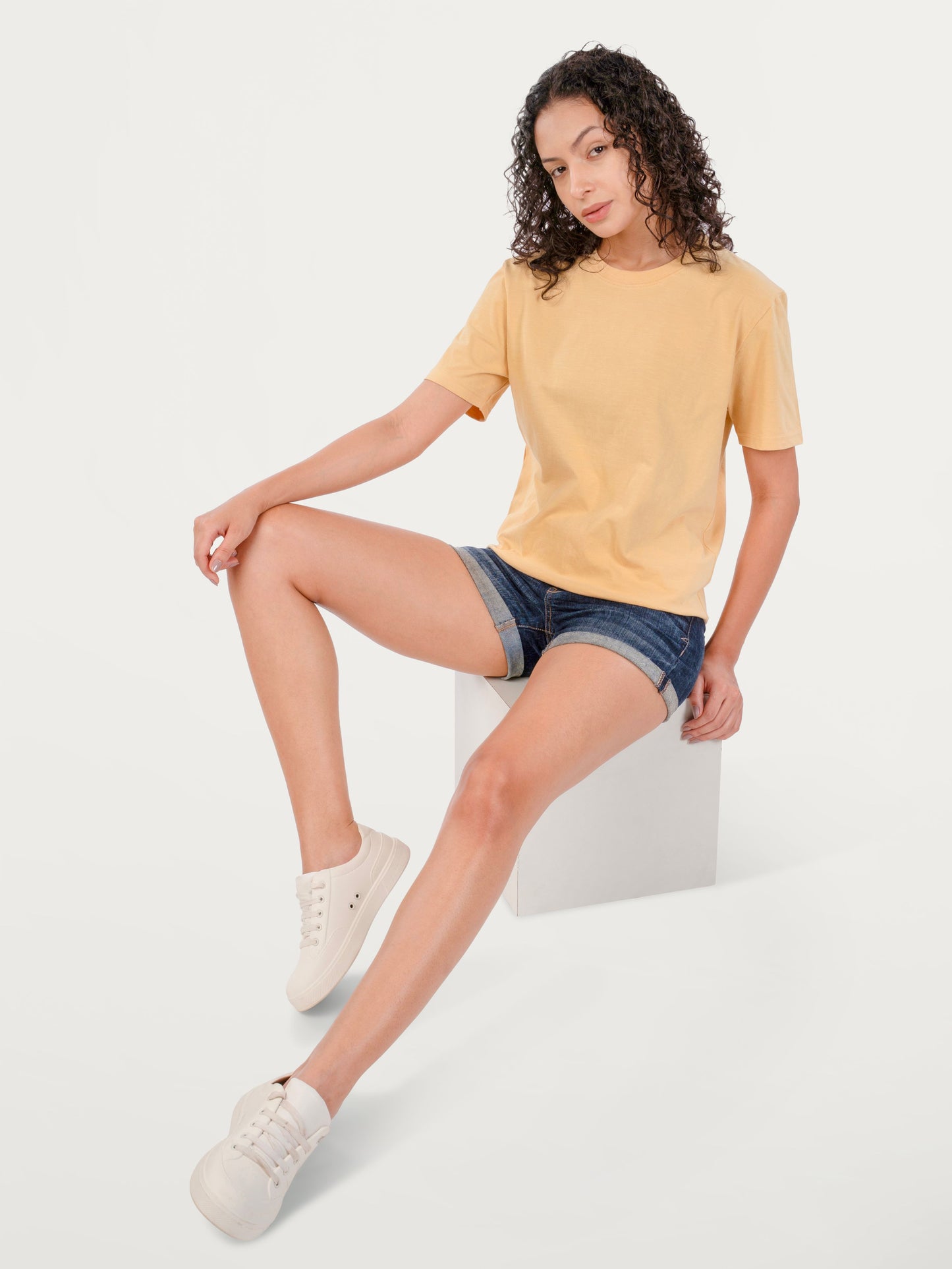 Unisex Natural Dye Solid Tee Harvest Yellow