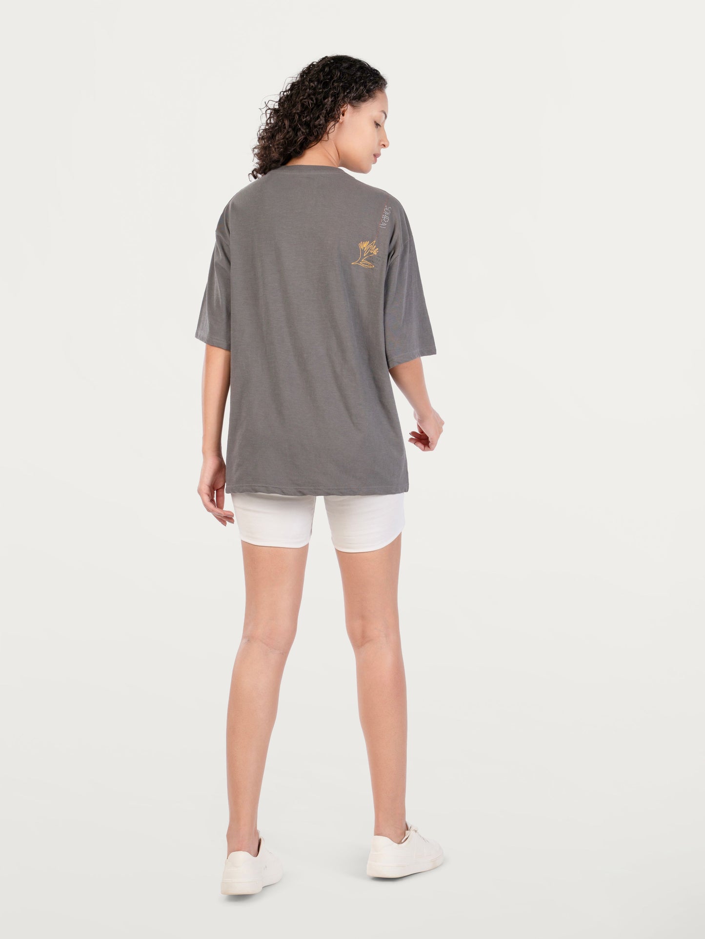 Unisex Natural Dye Sohrai 'ComeBack' Tee Dark Grey