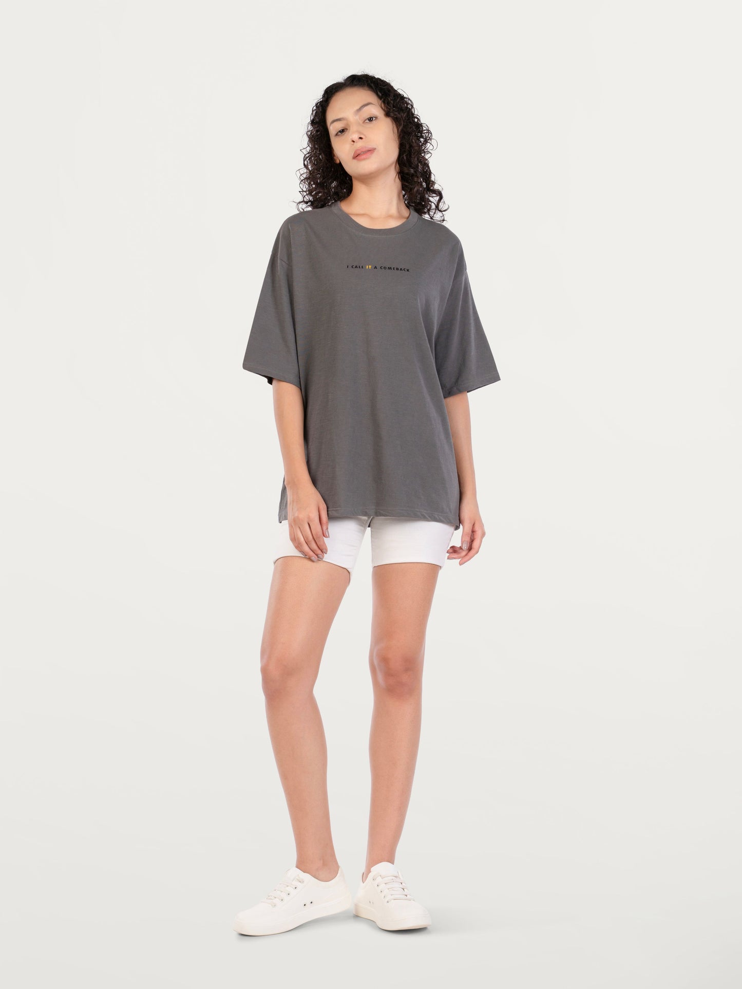 Unisex Natural Dye Sohrai 'ComeBack' Tee Dark Grey