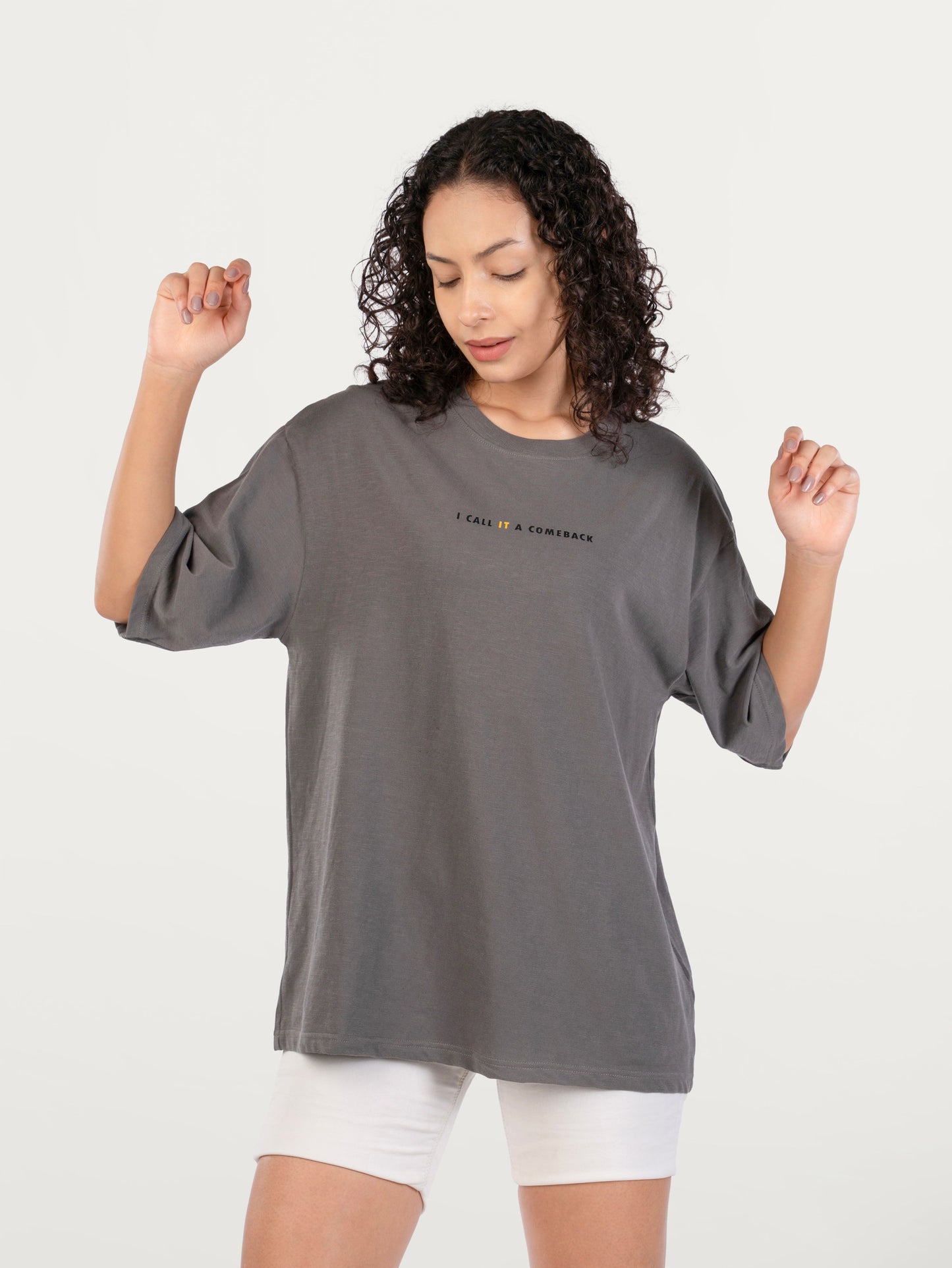 Unisex Natural Dye Sohrai 'ComeBack' Tee Dark Grey