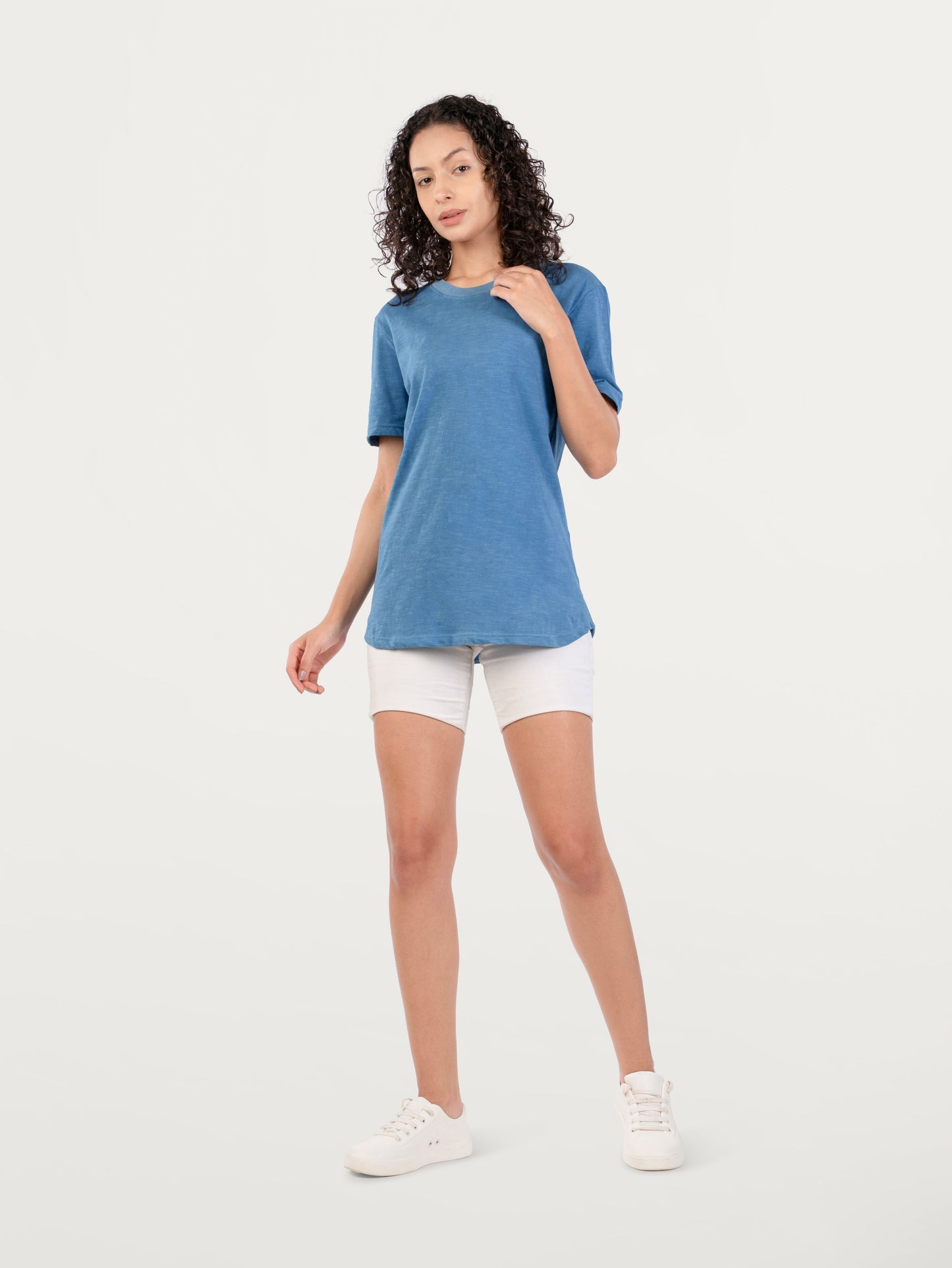 Unisex Natural Dye Solid Tee Ink Blue