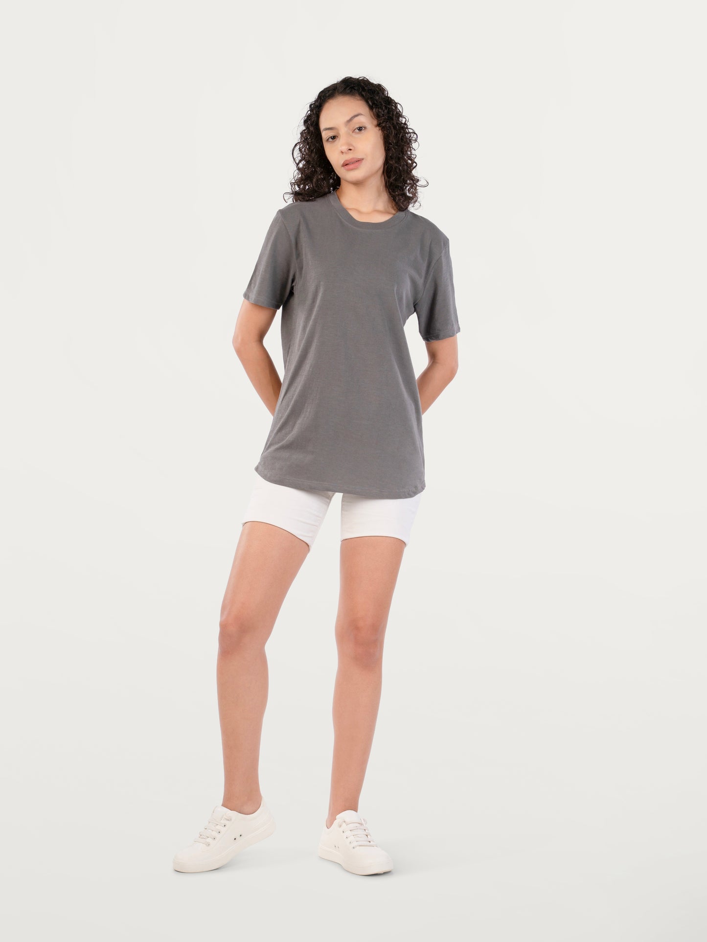 Unisex Natural Dye Solid Tee Dark Grey