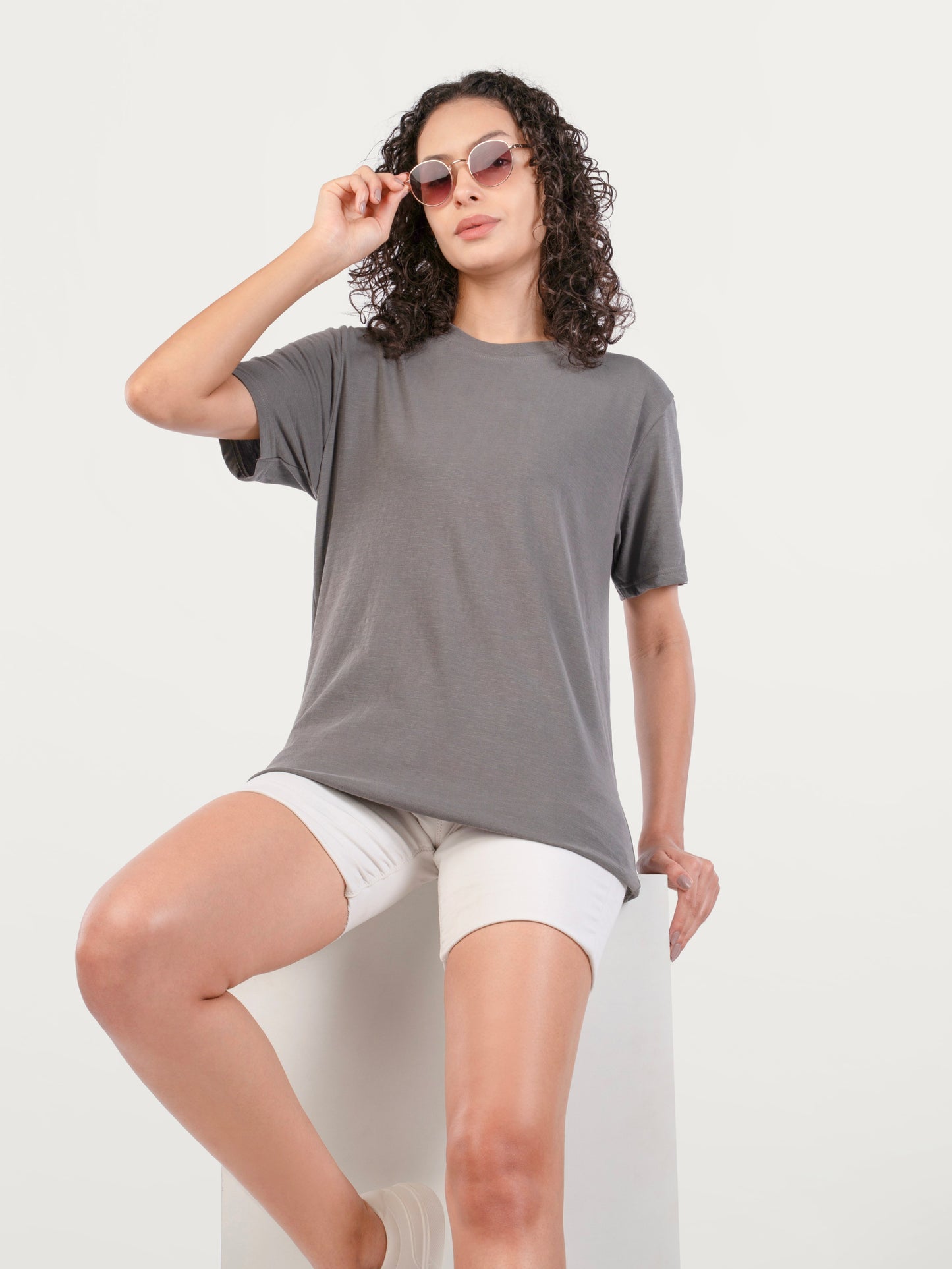 Unisex Natural Dye Solid Tee Dark Grey