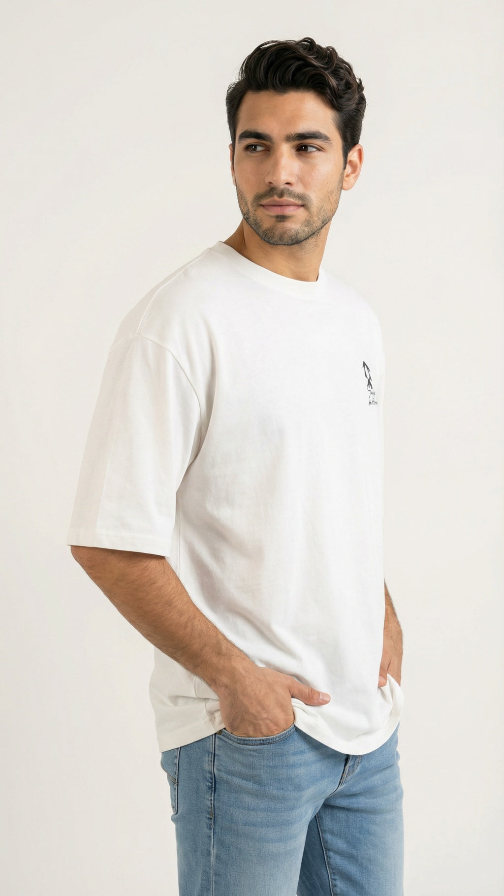 Unisex Sohrai big fish Tee Off White